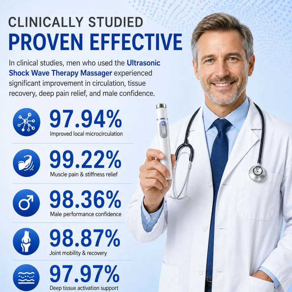 ⚡ Advanced Acoustic Shockwave Therapy Restores penile tissue health to boost erection rigidity, stamina & male performance confidence 💪 Soothes muscle soreness, joint stiffness and tendon discomfort
